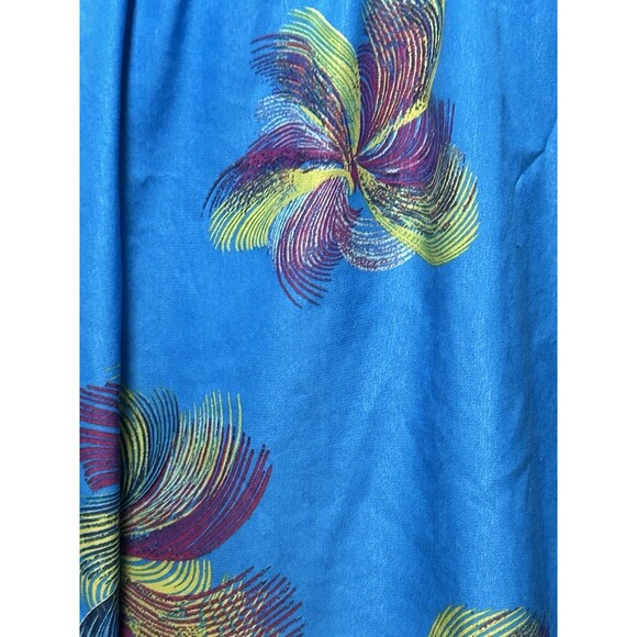 Roamans‎ Size 3X Tunic Top Blouse Shirt Blue Floral Smock Peter Pan Collar Flowy - Picture 8 of 8